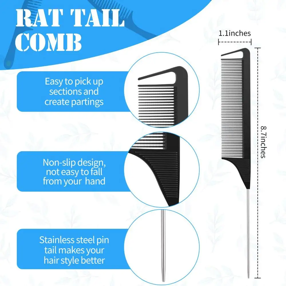 Accessori per lo Styling antistatici a denti fini portatili pettine a coda di topo strumenti per parrucchieri pettine per capelli