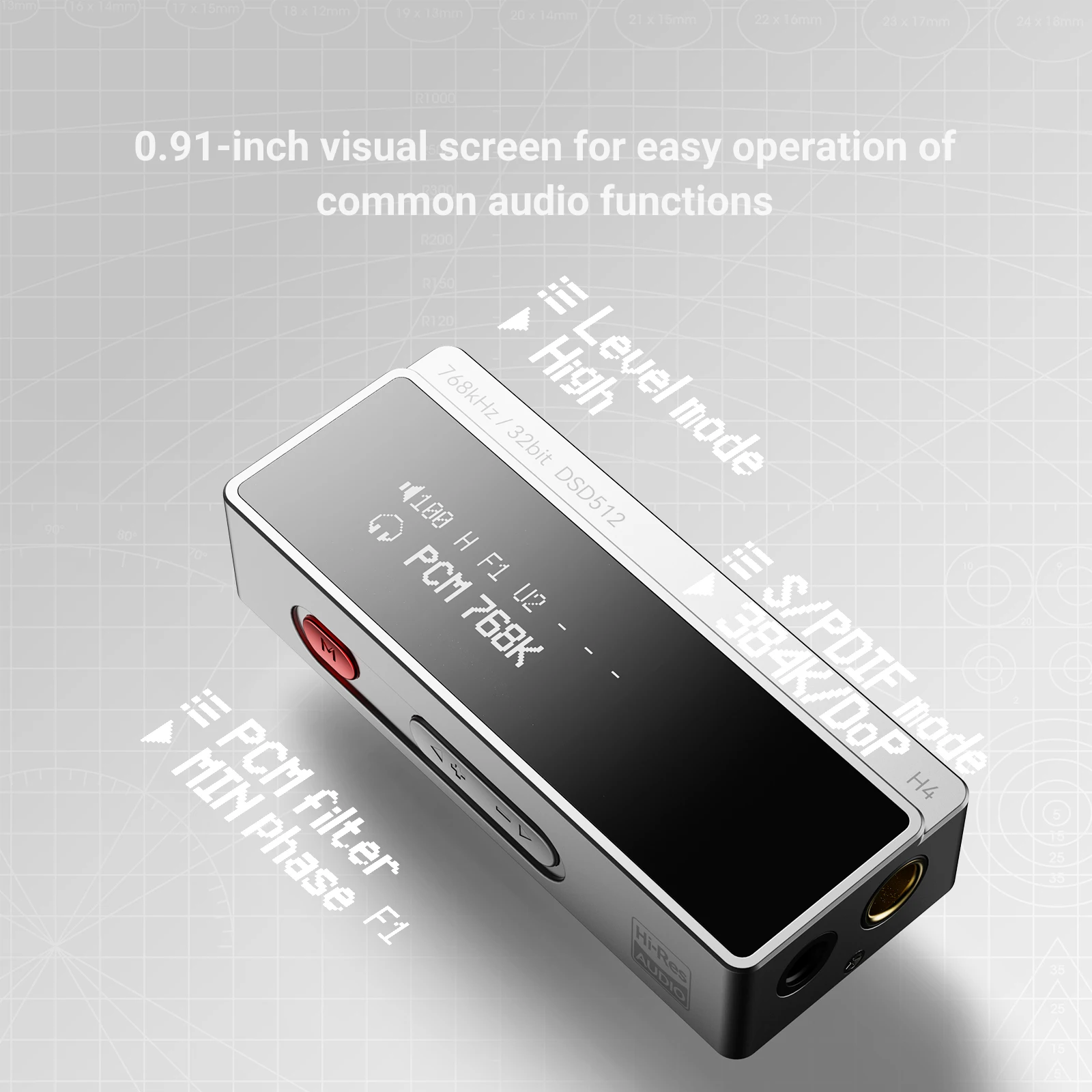 AIYIMA H4 Portable Hifi DAC Headphone Amplifer With Screen USB AMP