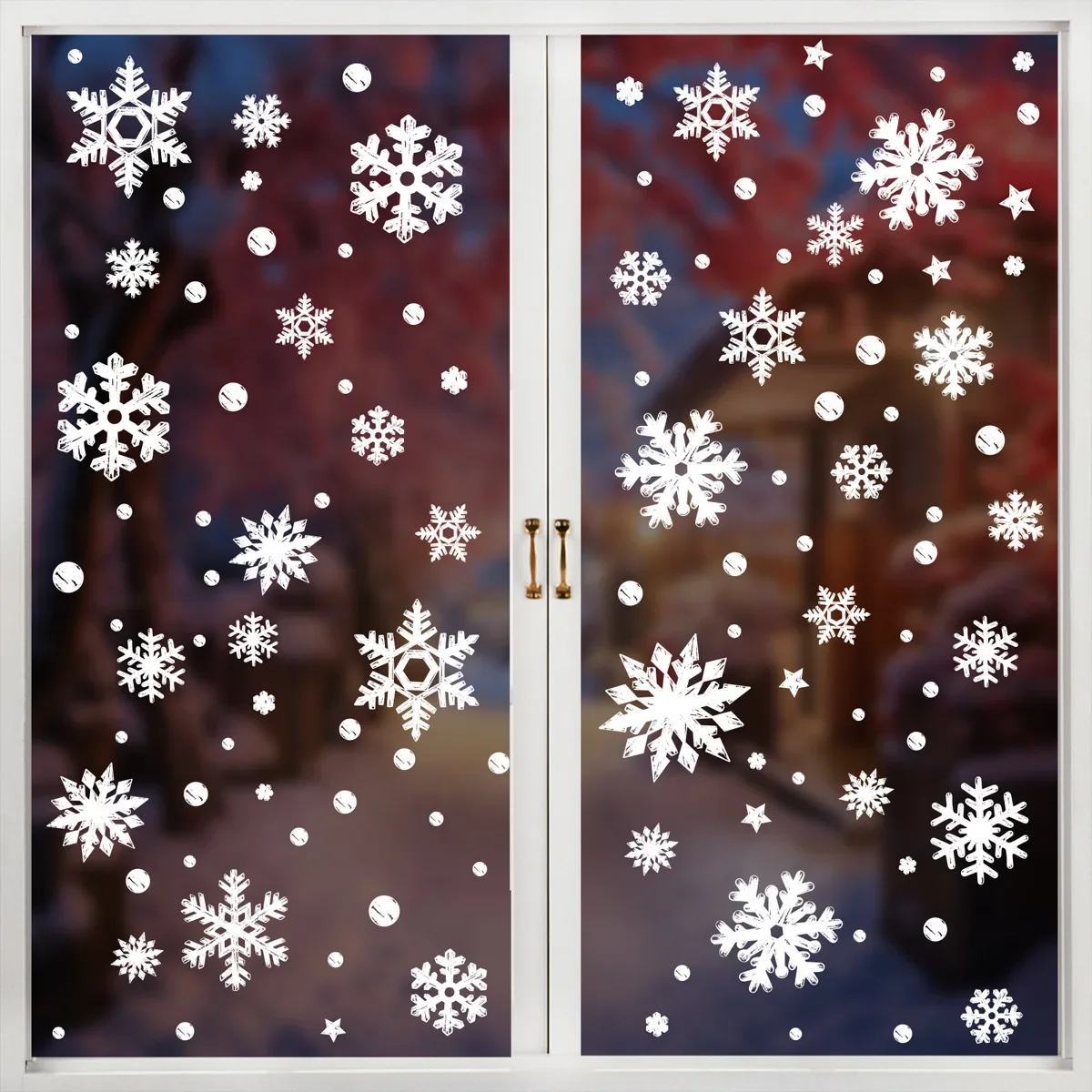 

2025 Christmas Snowflake Window Glass Stickers Electrostatic Sticker Merry Christmas Decor for Home Xmas Ornament Happy New Year