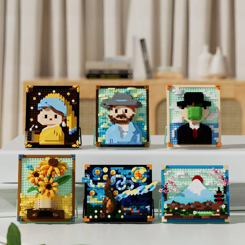 

Original Building Block Famous Art Series Trendy Decoration Collectible Creative Miniature Art Piece Unique Home Office Display