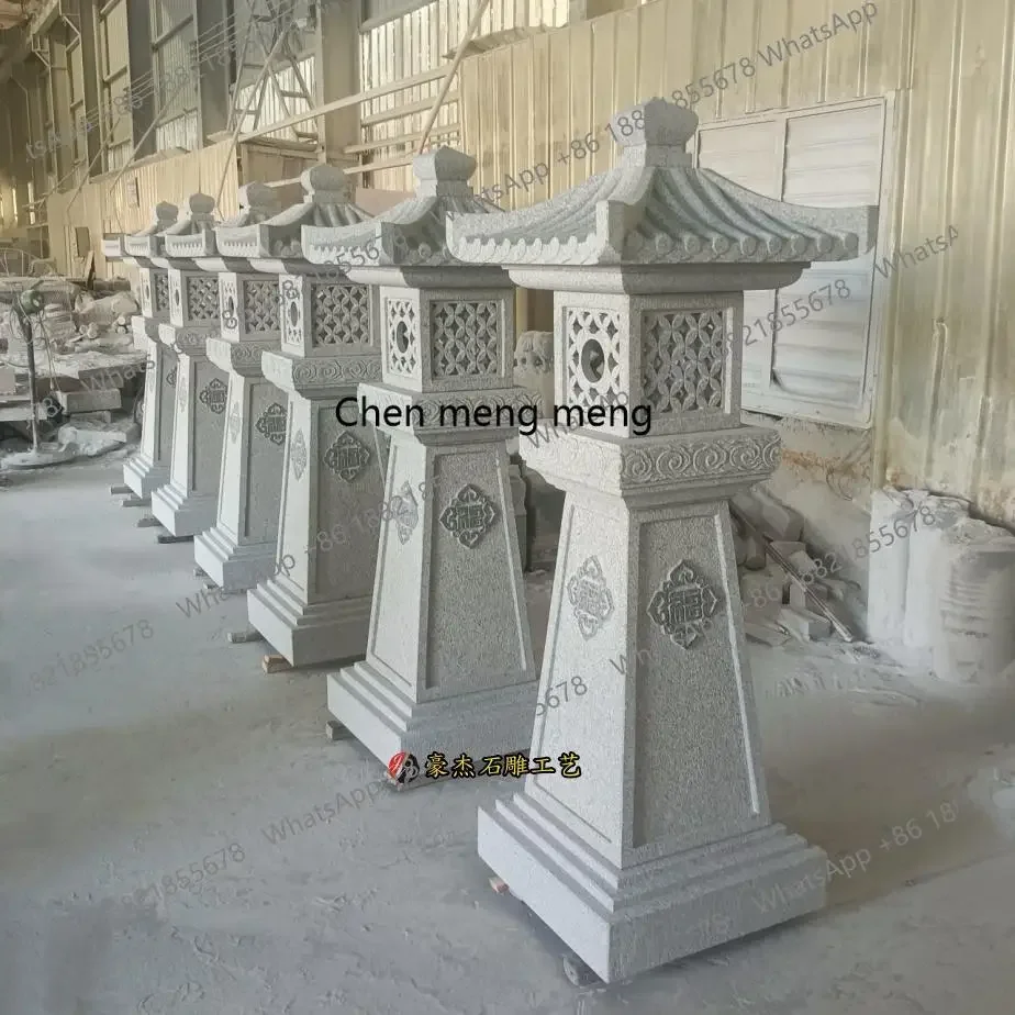 

New arrive Natural stone lanterns Garden landscape decoration Traditional retro Chinese temple lamp lighting ornament