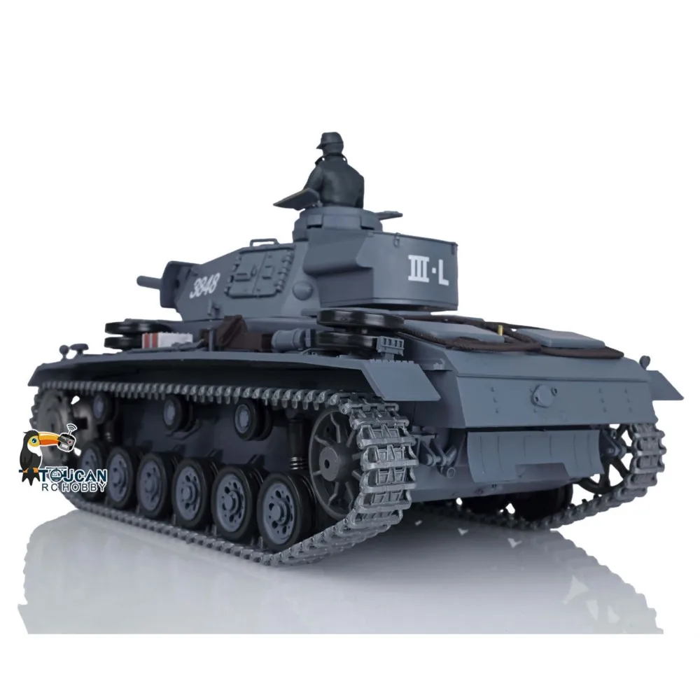 US Stock HENG LONG 1/16 7.0 Upgraded Metal Tracks RC Panzer III L RTR Radio Control Tank 3848 Remote Control Car Panzer - view 4
