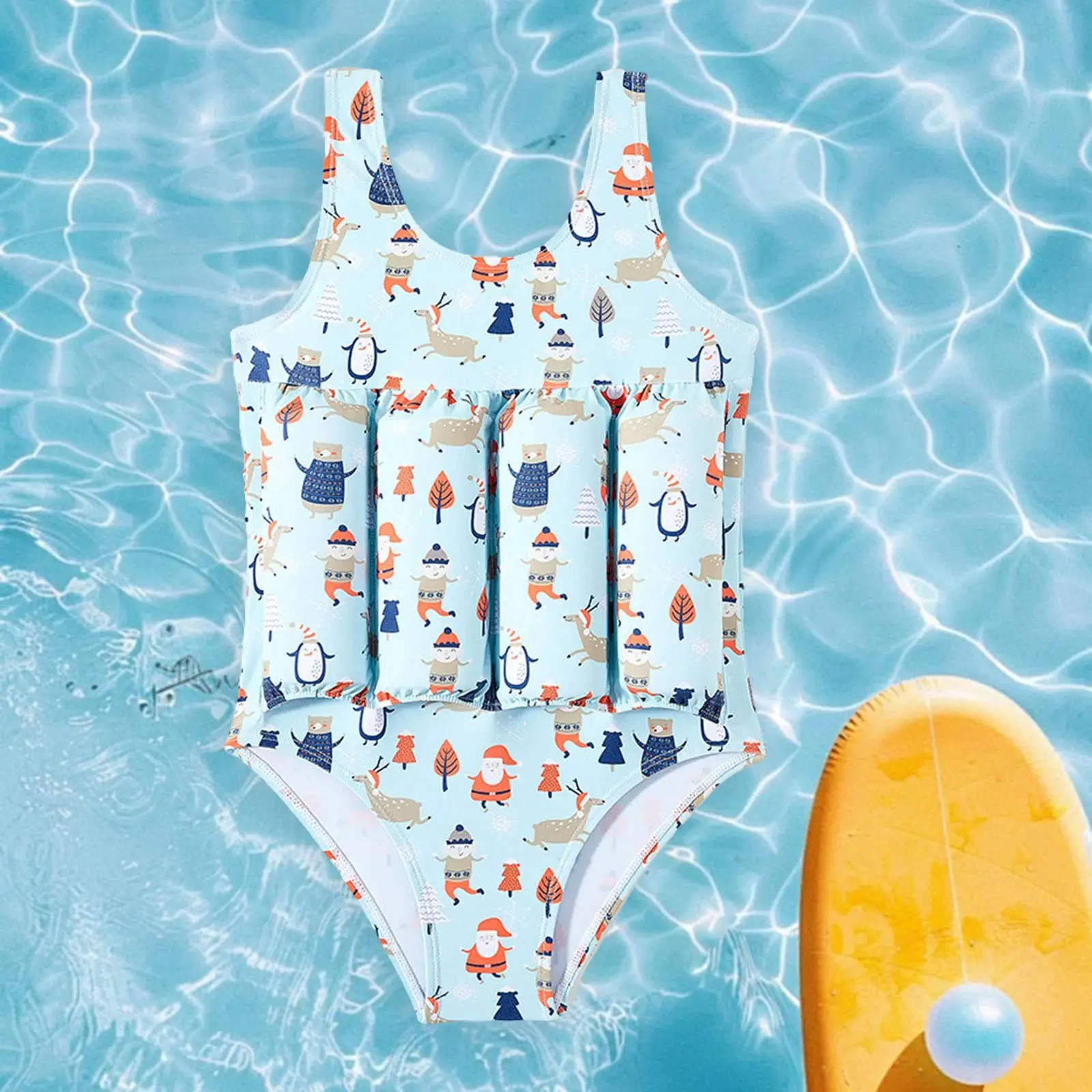 Kids Floatation Swimsuit Cute Soft Summer Float Swimwear Swim Vest with Removable Buoyancy for Swimming Pool Holiday Water Park