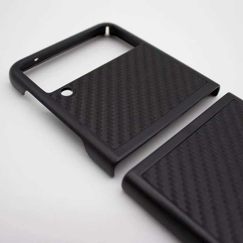 

For Samsung Z Flip 6 5 3 Silm Aramid Fiber Case for Galaxy Z Flip5 Flip6 Flip3 5G Ultra-Thin Matte Pure Carbon Fiber Phone Case