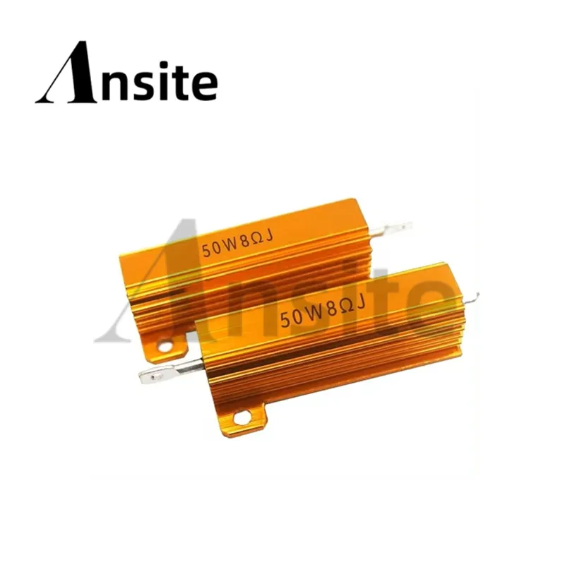 Gold aluminum shell power resistor RX24-50W 0.01R/0.08R/0.15R/0.3R/1R/2R/5.1R/6.8R/16R/24R/27R/82R/100R/1K/4.3K-300K