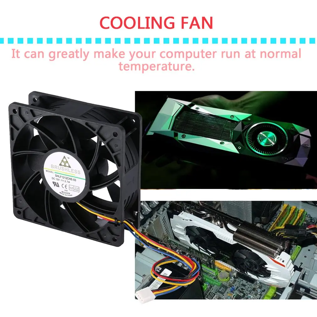 2025 Hot Miner Cooling Fan For Antminer Bitmain S7 S9 4-Pin Connector Brushless Replacement DC 12V 5.0A Cooler Fan Low Noise