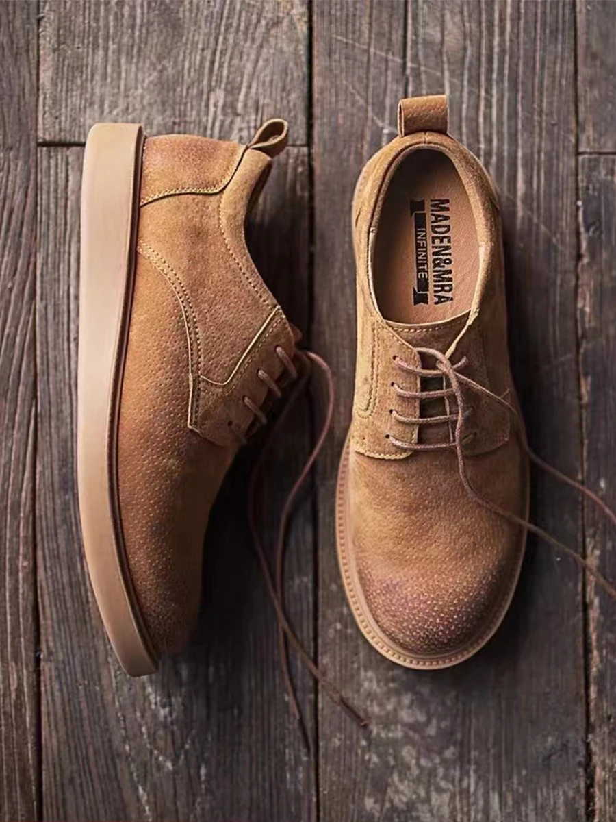 

Maden Men's Casual oes 2023 Autumn New Sle Briti Sle Low Help Leather oes Faionable All-Match Flat Heel Footwear