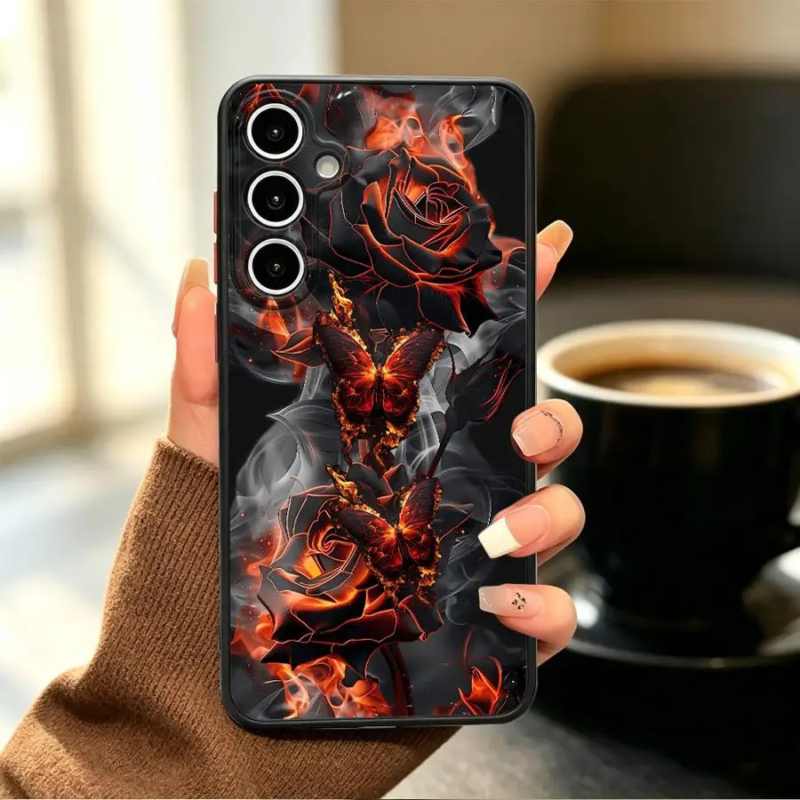 Чехол для телефона Fire Butterfly для Samsung Galaxy A23 A35 A34 A36 A16 A15 A73 A33 A52S A72 A56 A55 A54 A53 A17 A52