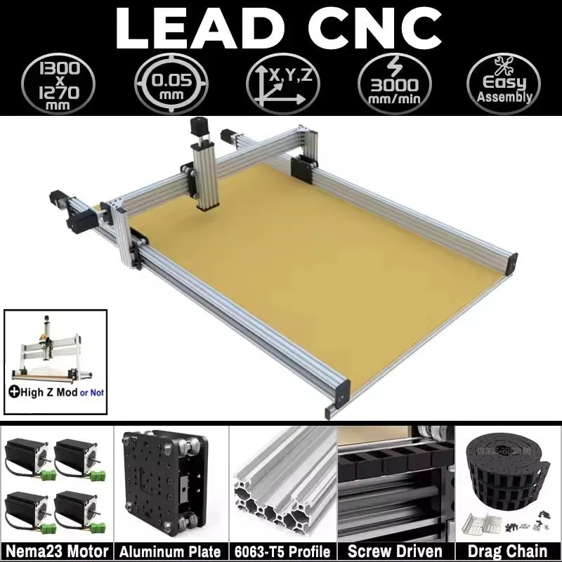 10%OFF BulkMan3D 1000x1000~1500x1500mm LEAD CNC Mechanical Kit / Frame Kit 4-Axis Lead Screw Driven Precise CNC Engraver Wood