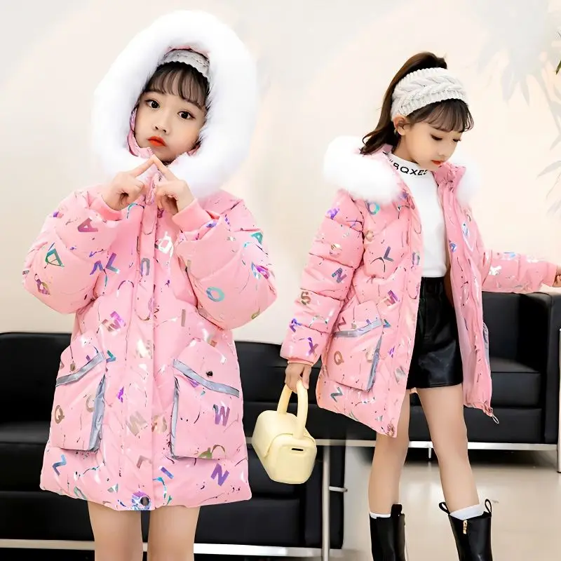 

Girls Winter Cotton Clothes 2024 New Thickened Cotton Clothes No Wash Coat Winter Clothes for Girls Parkas Teen Girls 10 9 Years