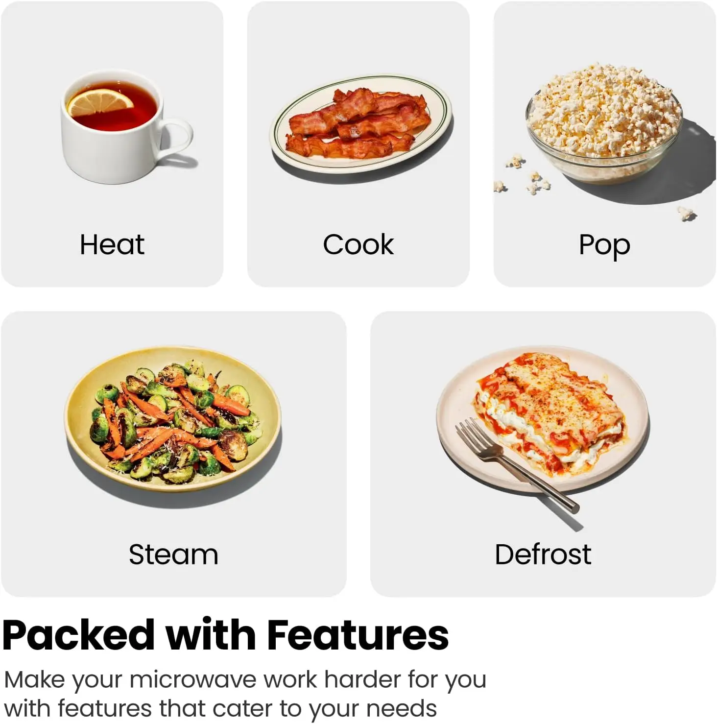 Countertop Microwave Oven, 1.3 Cu. Ft. Digital, Stainless Steel, 1000 Watts, with 6 Auto Menus, 10 Power Levels, Eco Mode, Memor