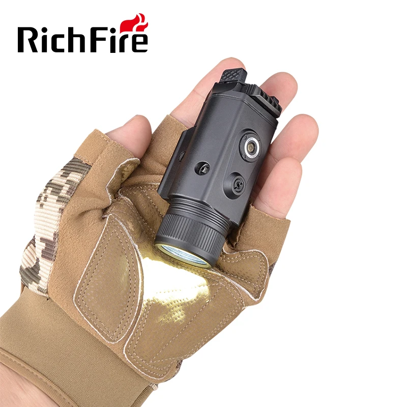 RichFire Magnetic LED Flashlight 2400LM White Light and Laser Combo Police Tactical Accessories 20mm Mount Standard for Hunting