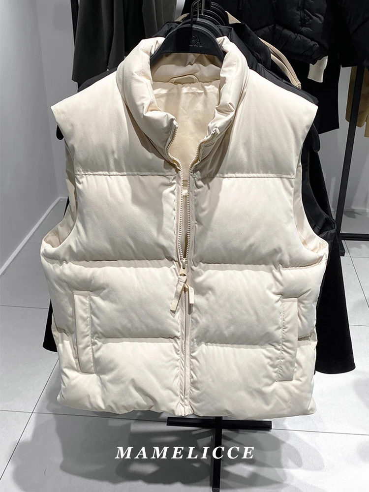 MAMELICCE Original design Stand collar Vest Slim Cotton jacket casual Sleeveless vest loose Unisex jackets tops