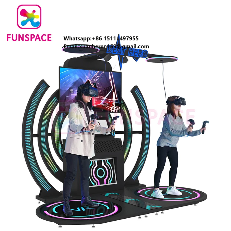 Funspace Coin Operated 9D Vr Musical Instruments Dance Games Equipment 2 Players Interactive Vr Simulator