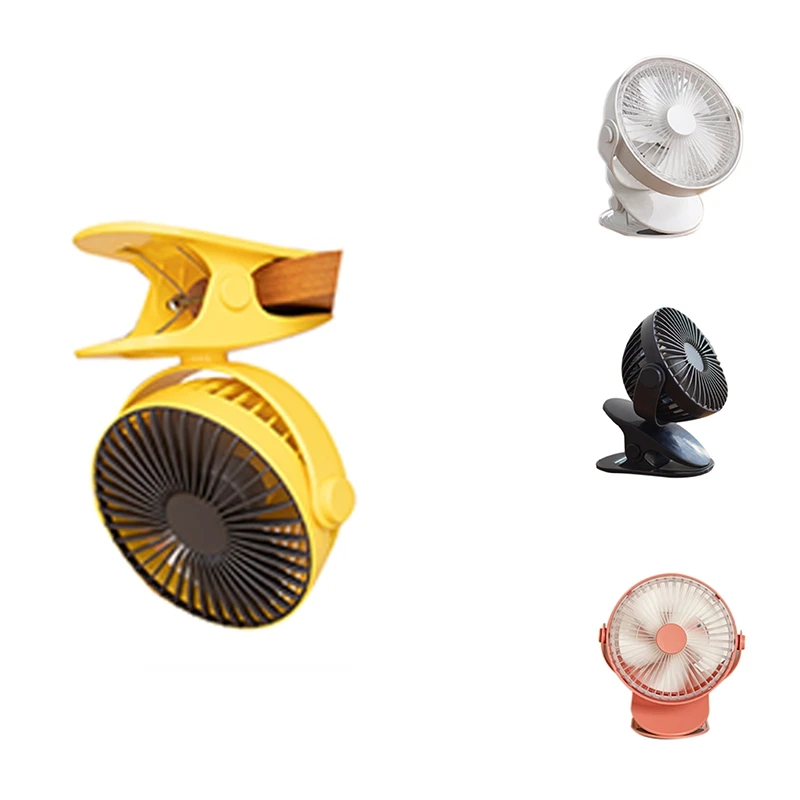 

NEW-USB Rechargeable Clip Desktop/Table Fan Mini Portable Clamp Fan 360Degree Rotating Ventilator With Air Cooler Fan