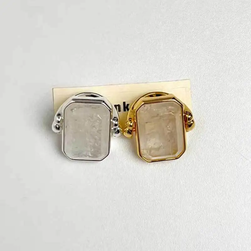 14K خاتم مطلي بالذهب ريترو ساحة كريستال مجوهرات مبالغ فيها تصميم النساء المجوهرات الفاخرة تكويم بوهو خاتم خمر مستوحاة #6