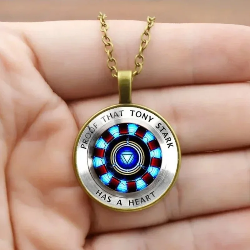 Disney Marvel Ironman Arc-reactor Tony Stark Necklace Avengers Figure Cosplay Props Pendant Men Women Accessories Jewelry Gifts