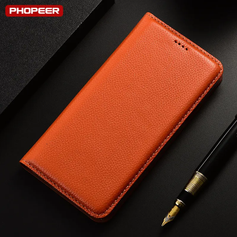 Litchi Pattern Genuine Leather Case For Sony Xperia 1 5 10 V IV III II Plus Lite Xperia Pro-I 20 Book Style Flip Cover Cases