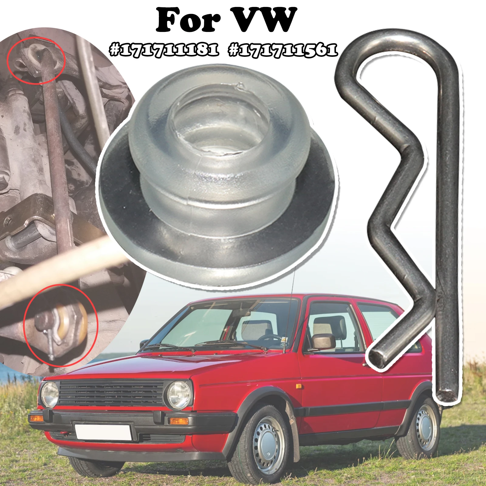 For VW Golf MK1 MK2 MK3 Variant Gear Shift Lever Bushing Linkage bearing bush Securing Spring Kit Gearbox Shifter Rod Selector