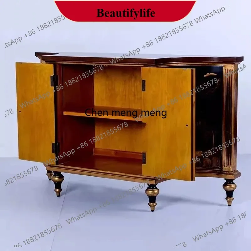 

D132 Neoclassical entrance cabinet retro hand-painted landscape painting foyer locker