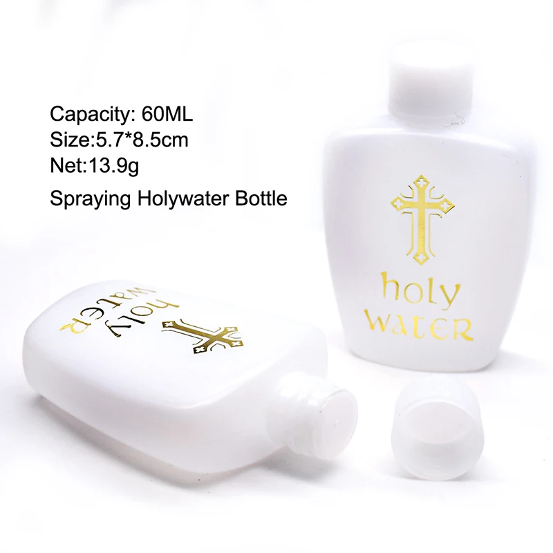 1 confezione da 60ml Creative Jesus Cross Pattern Holy Water Bottle robusto portatile durevole Prime Church Holy Water Bottle