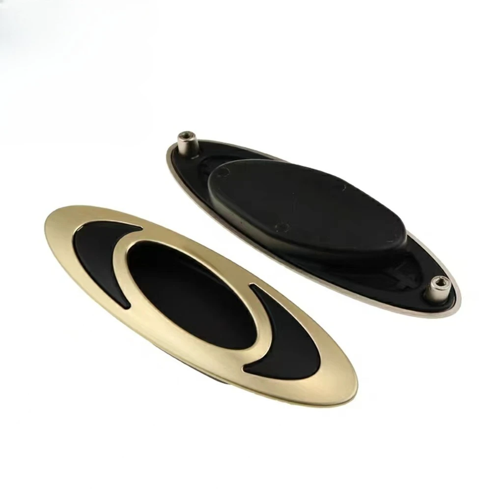 Modern simple trench sliding door handle simple European hidden button wardrobe door handle furniture hardware