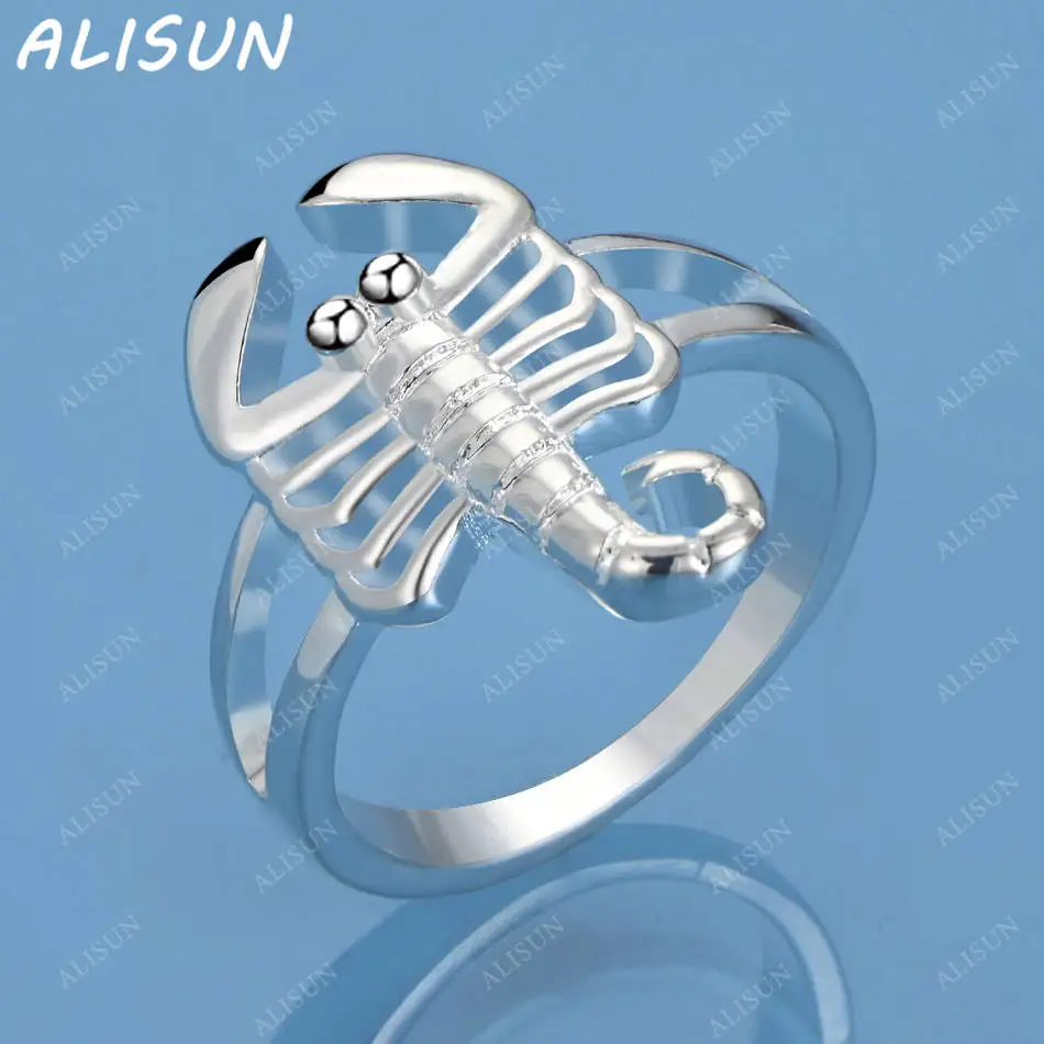 

ALISUN 925 Sterling Silver Lobster Fine Ring For Women Men Fashion Jewelry Charm Grace Wedding Engagement Accessories