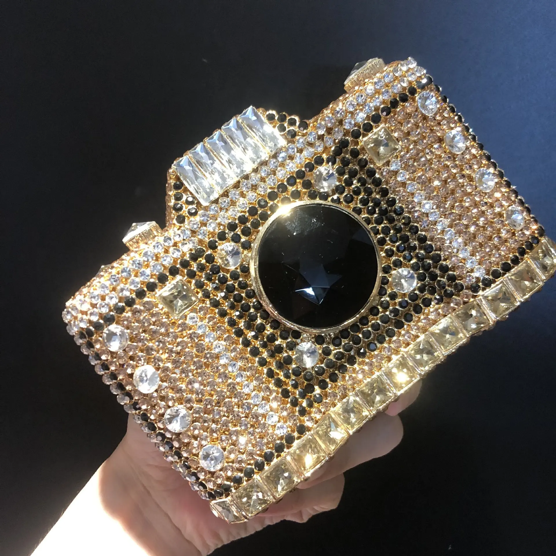 Camera Styling Women Rhinestone Clutch Bag Crystal Luxury Designer Handbags for Female Unique Party Bags Vintage Evening Bags