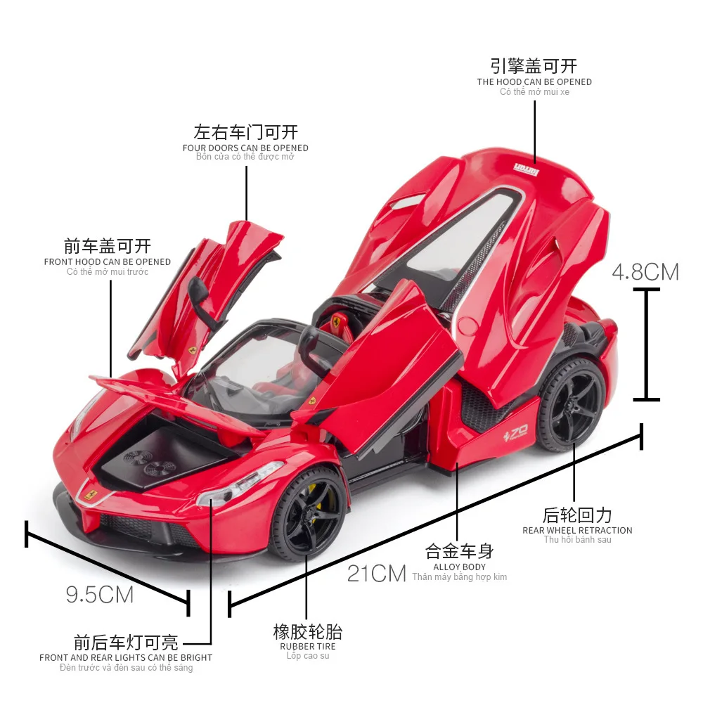 1:22 Ferrari Laferrari convertibile in lega modello di auto da corsa pressofuso in metallo veicoli giocattolo modello di auto simulazione regalo