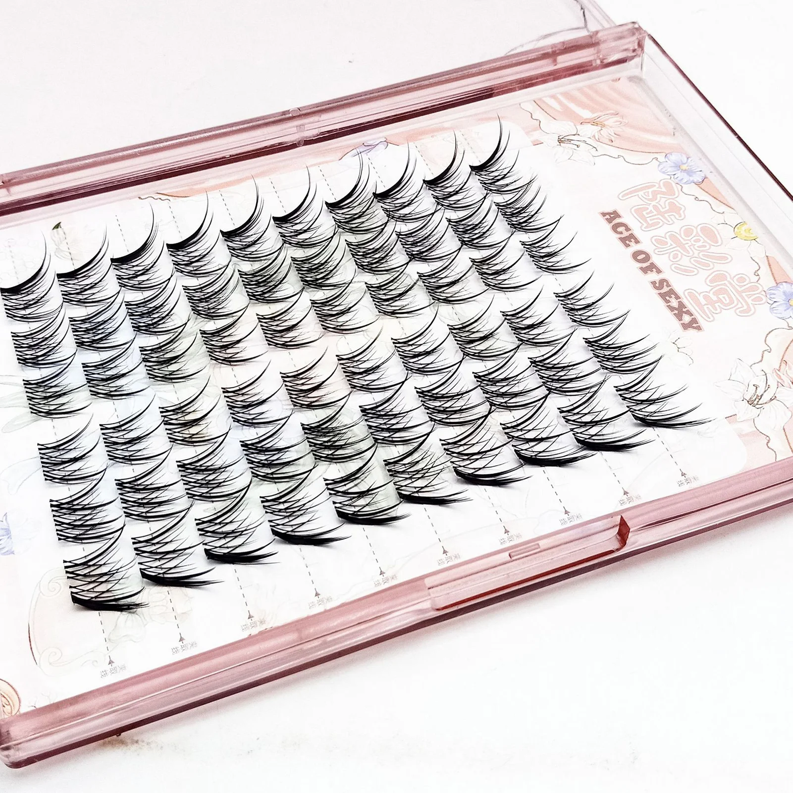 Sztuczne rzęsy Fox-eye Fairy, kocie oko, 10 par, naturalne, miękkie, pojedyncze kępki rzęs, dramatyczna objętość, przedłużanie rzęs, makijaż.