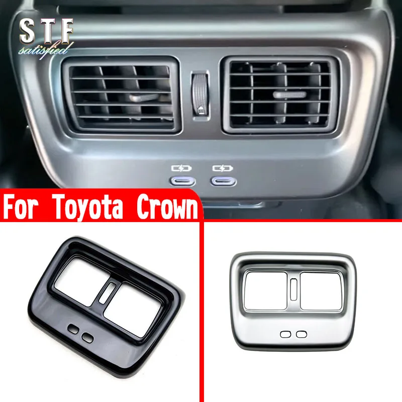 For Toyota Crown 2023 2024 Car Accessories Interior Rear Air-Condition Vent Outlet Cover Trim Molding Decoration Stickers