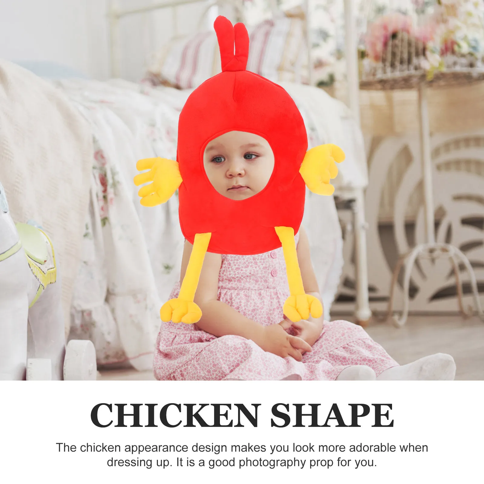 

Chicken Cosplay Hat Soft Comfortable Animal Headgear Festival Party Decorative Costume Hat Funny Photo Prop Headdress