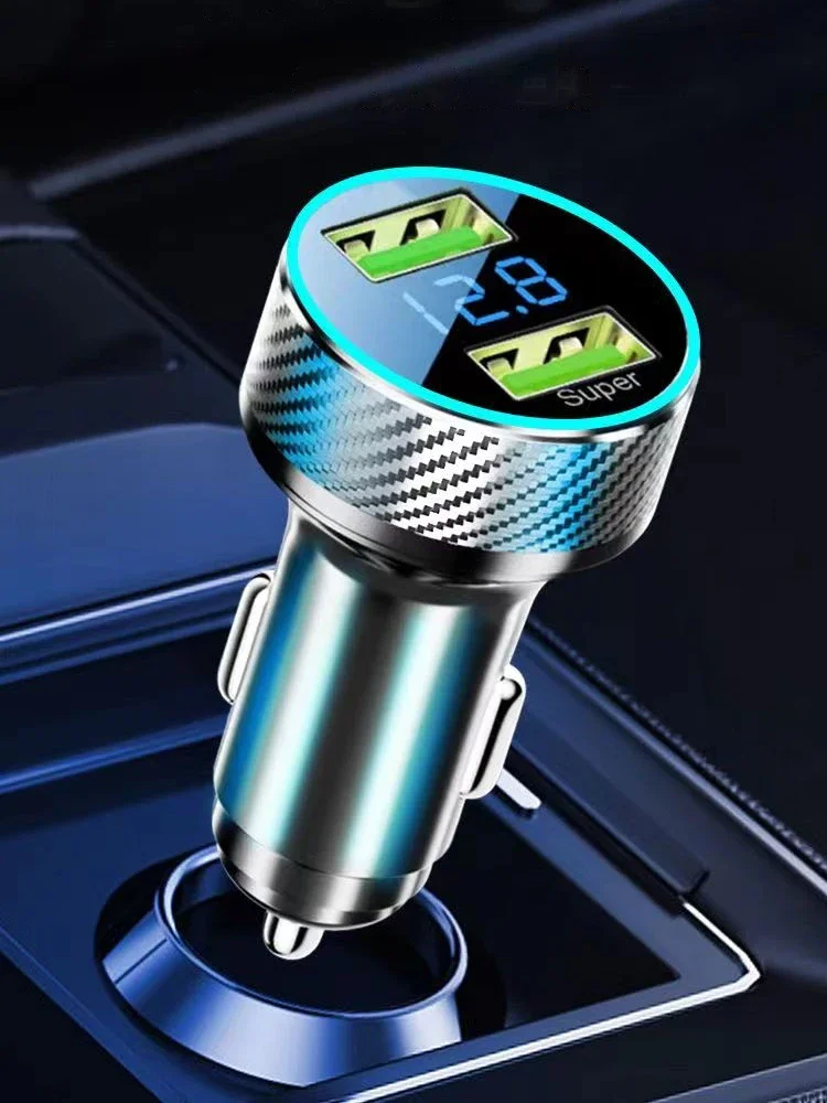 2 in 1 USB Car Charger Adapter 300W Super Fast Charge with Voltage Monitor for iPhone Samsung iPad H