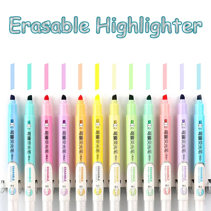 6-kleuren uitwisbare markeerstiften Pastel markers Fluorescerende pen Lichte kleur pen Markers Tekening Markering School Kantoorbenodigdheden