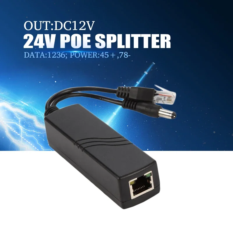 Spoe 24V Ingang 12V Uitgang Poe Splitter 100 Meterstransmission Voor Ip Camera Geen Behoefte Kracht Adaper