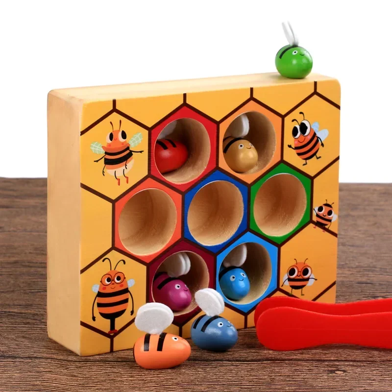 Baby Wooden Novelty & Gag Toys Beehive Game Learning Education Toy Bee Table Game  Gifts