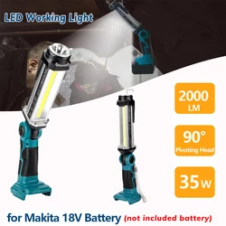 2000LM LED Work Light Portable Outdoor Flashlight Camping Lanterns Vertical Downlight for Makita 14.4V-18V Li-ion Battery