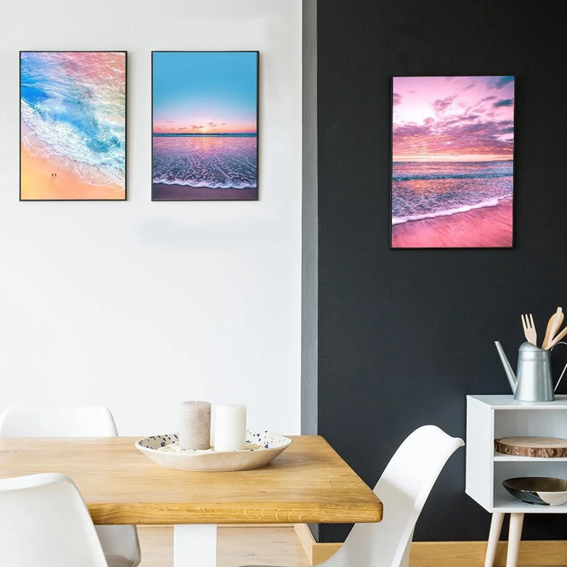 Paint With Diamond Embroidery Diamond Painting Full Round Picture Of Rhinestone Seaside Scenery Cross Stitch