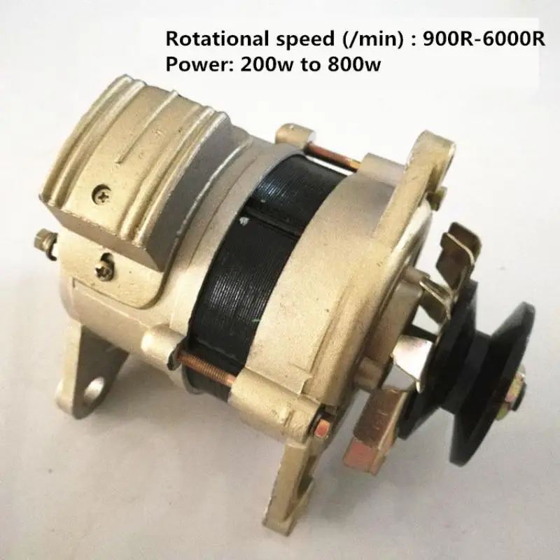 Small household belt-wheeled permanent magnet ac generator 220V800W, pure copper with lighting