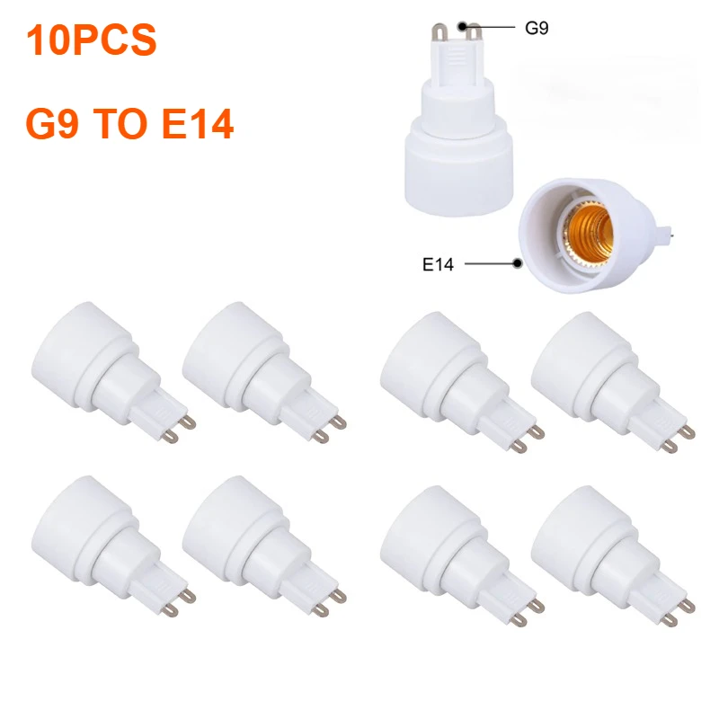 

10Pcs G9 To E14 Light Socket Adapter LED E14 Lamp Bulb Socket Spiral Screw Converter Metal Accessories
