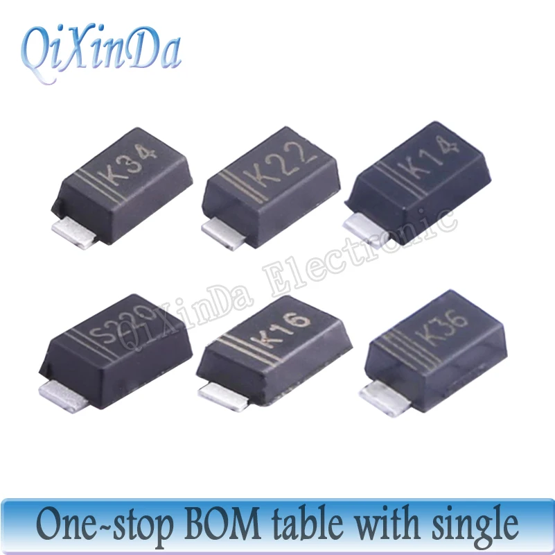 50PCS DSK12 DSK14 DSK16 DSK24 DSK26 DSK34 DSK36 DSK110 DSK210 DSK310 K14 K24 K34 K110 K210 K310 SOD-123F Diodo Schottky