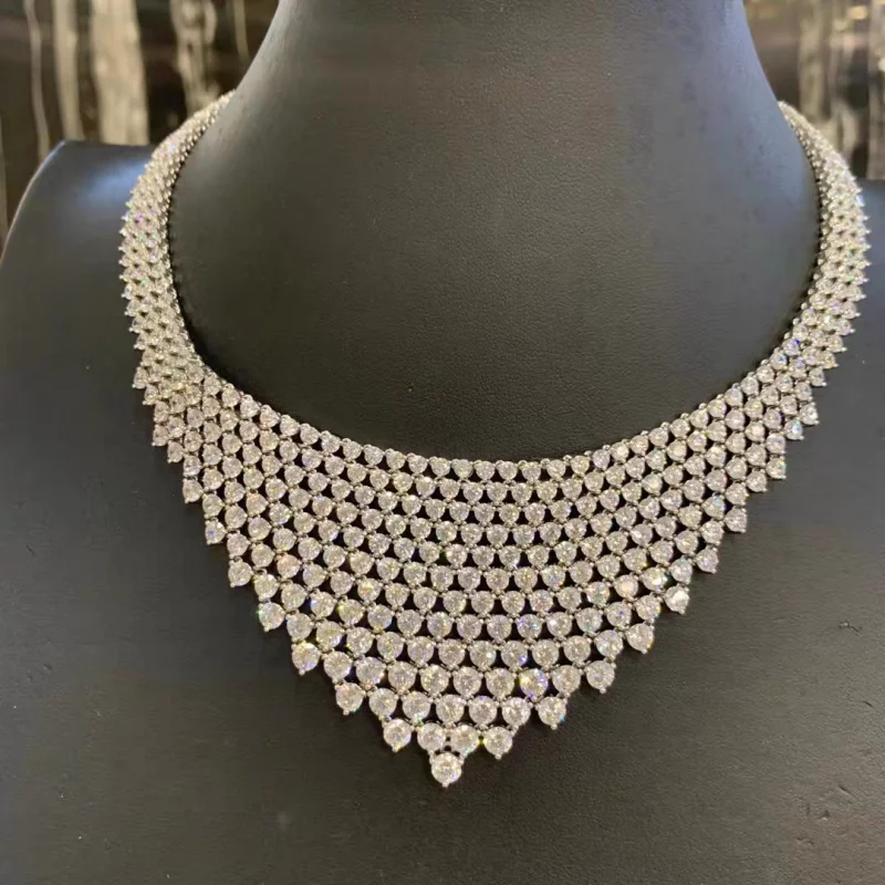 

ZOCA Luxury Elegant Necklace 925 Sterling Silver Wedding Jewelry Luxury Designer Stone Accessory