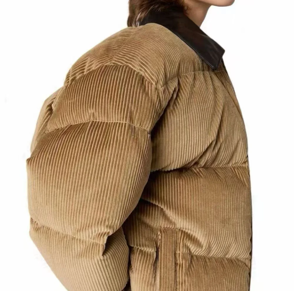 الخريف والشتاء جديد عارضة التطريز المتناقضة الجلود طوق المألوف جيب الرباط سترة الملابس النسائية