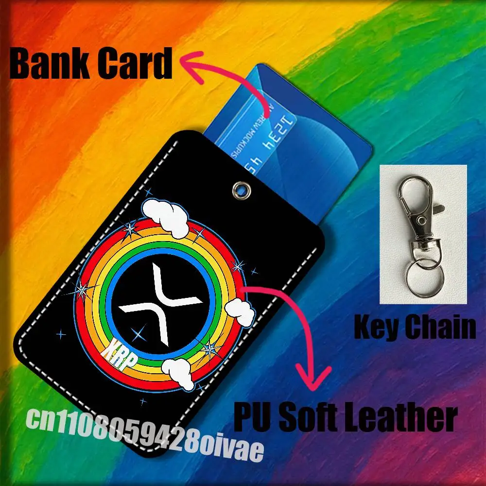 حافظة بطاقات عمل رقمية لعملة XRP Ripple المشفرة، حامل بطاقات الائتمان والبنوك، زينة للحقائب، سلسلة مفاتيح