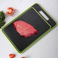 4 in 1 Defrosting Cutting Board Double Sided Rectangular Quick Defrosting Tray with Grater Sharpener Chopping Board Frozen Meat
