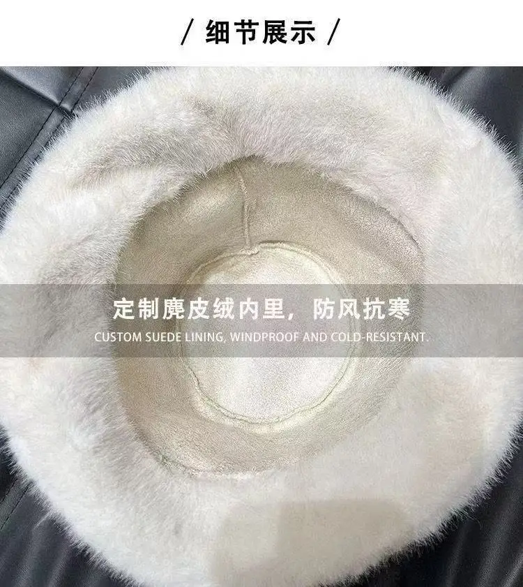 Winter Plush Fisherman's Hat Imitation Fur Sable Hair Hat Women's Solid Color Thickened Simple Warm Pot Hat Gorros 4m693 6