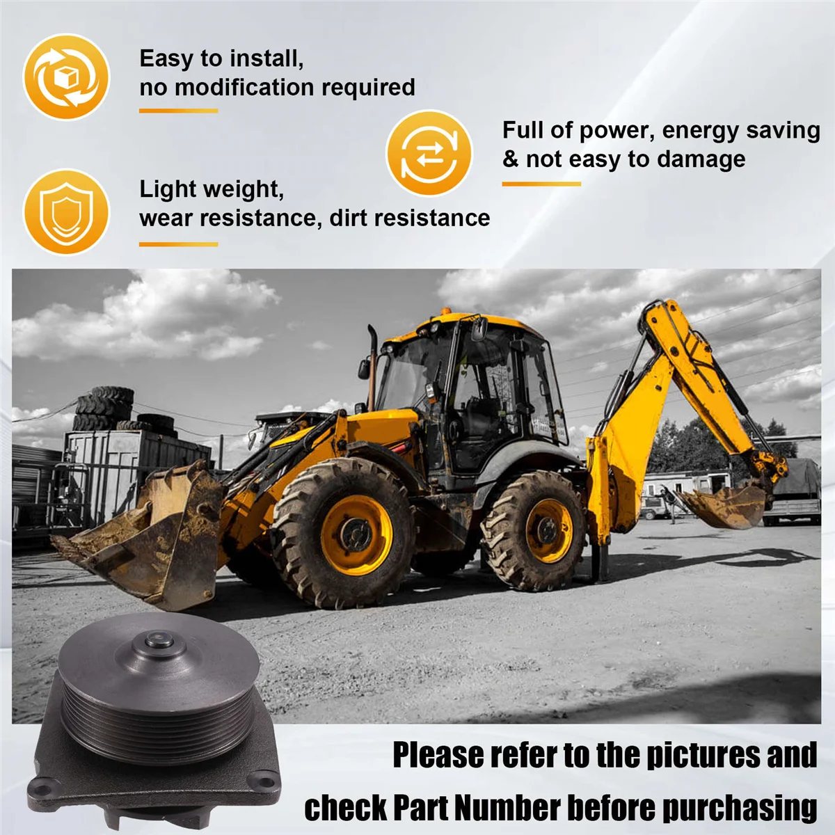 

【Party*Decoration】32004542 Backhoe Loader Water Pump for JCB 3CX 4CX JS200 JS210 JS220 JS230 320 04542 320-04542