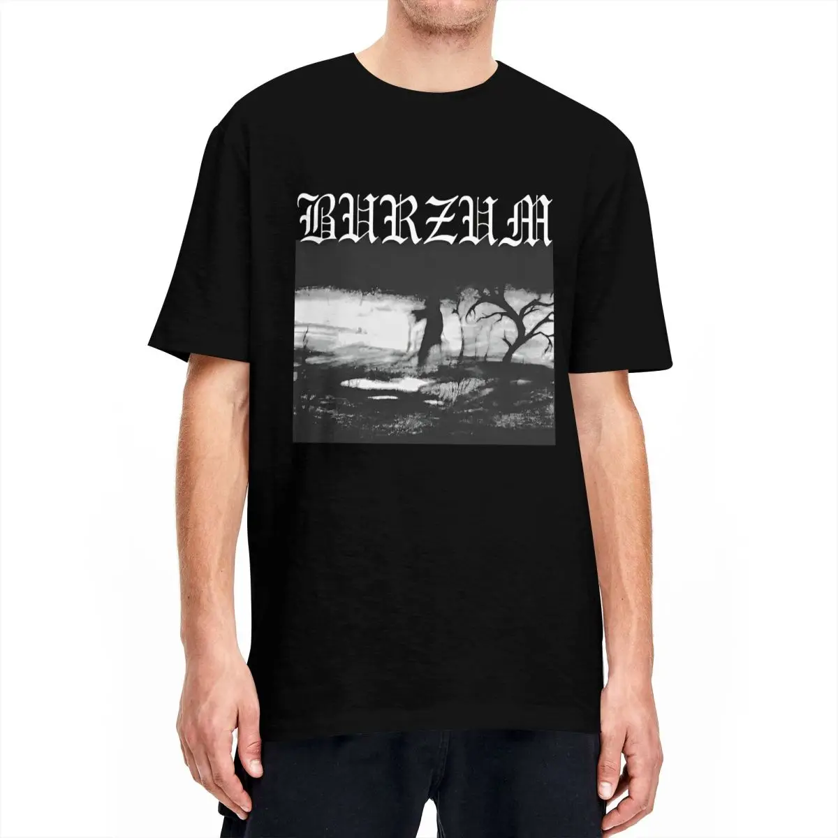 Burzum T-Shirt Man Music Streetwear 100 Cotton T-Shirts Beach Round Neck Trendy Cool Tees Custom Logo Oversize Clothing