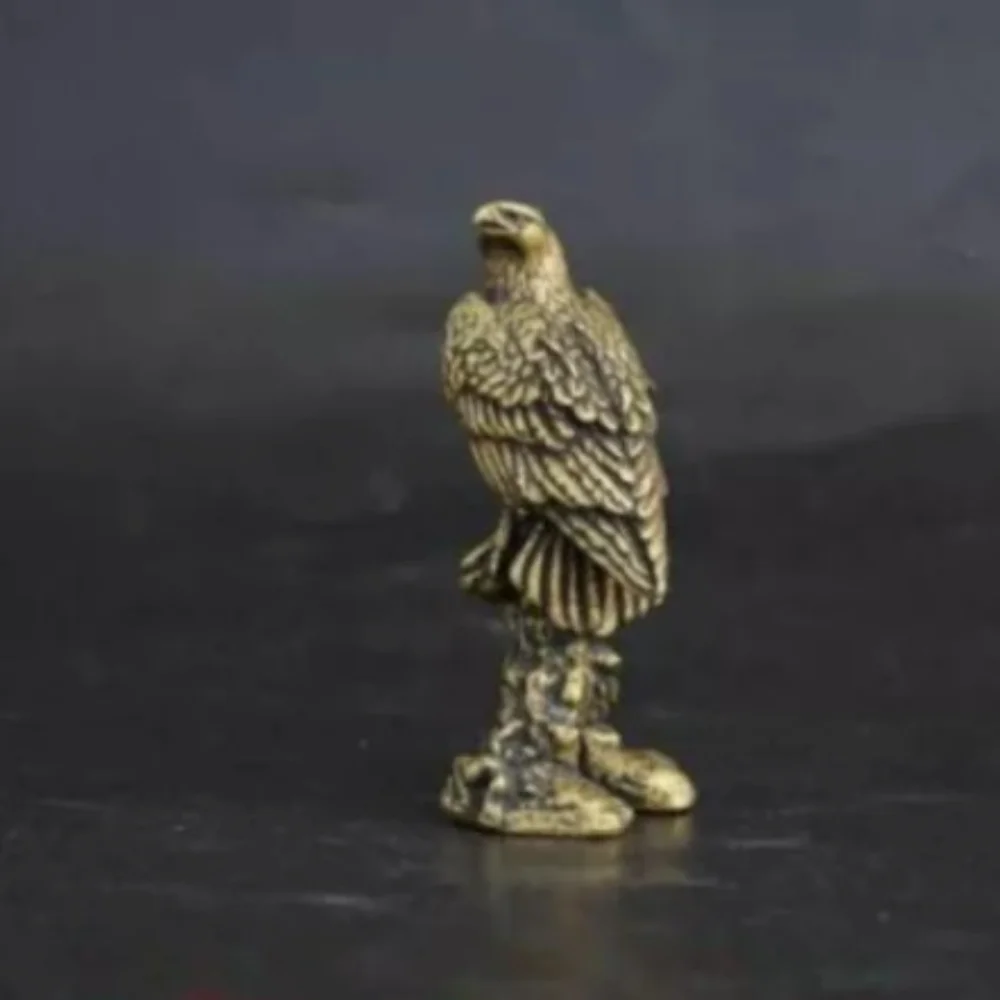 Chinese Collection old Asian archaize old brass eagle small statue