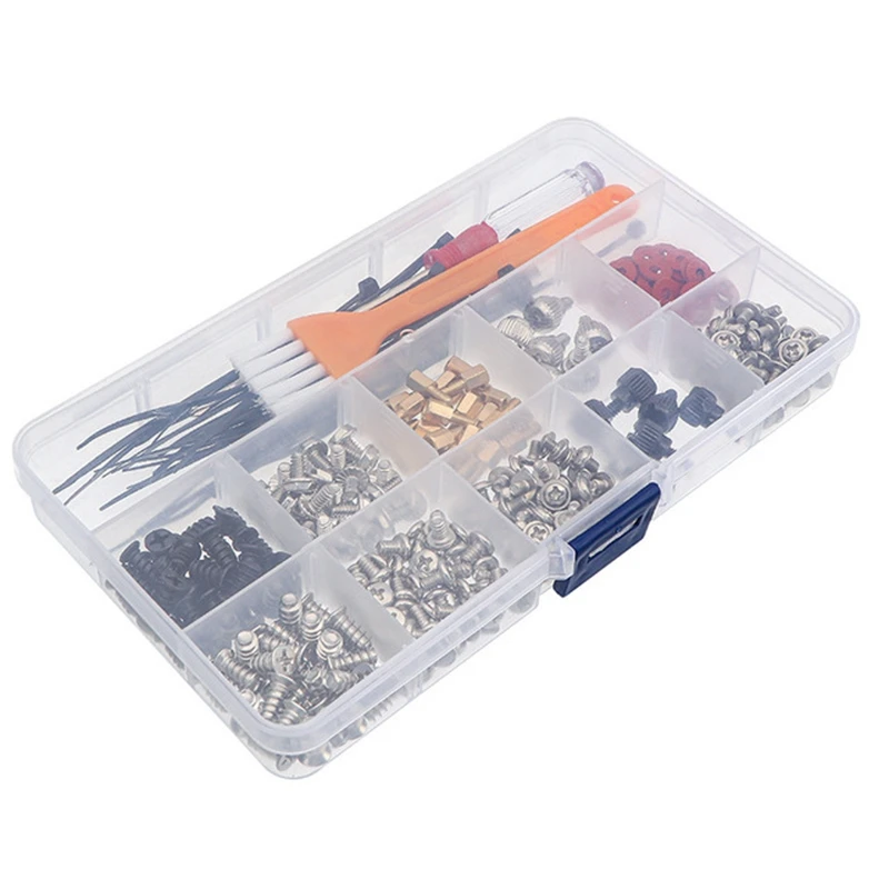 ABSF 330Pcs DIY Motherboard PC Personal Computer Assemble Case Fan Hand Screw Bolt Standoff Washer Set Assortment Kit